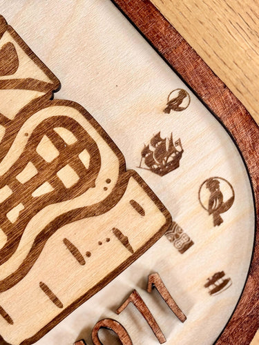 Wooden Tiki Adventureland Sign